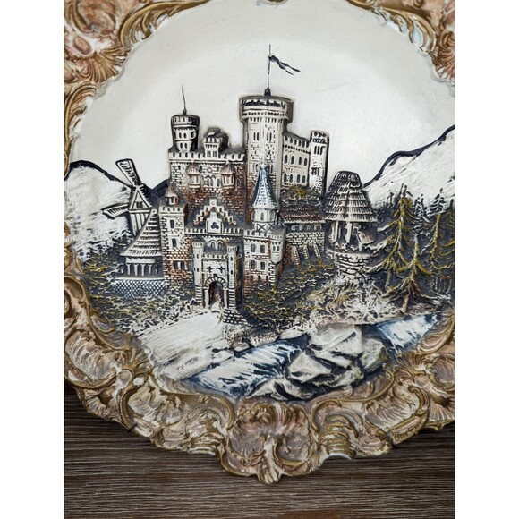 Antique Wall Plate Josef Strnact Mitterberg 12" Austrian Pottery 3/62 - Picture 2 of 7